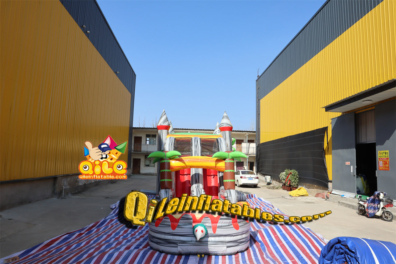 qile-2038 Dinosaur inflatable castle combo for sales