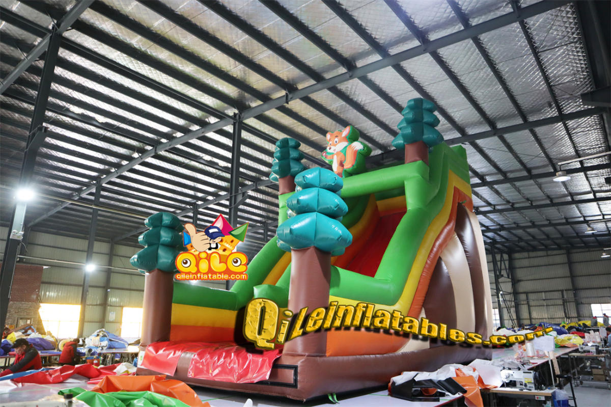 qile-7013  inflatable dry slide Rainforest Forest slide