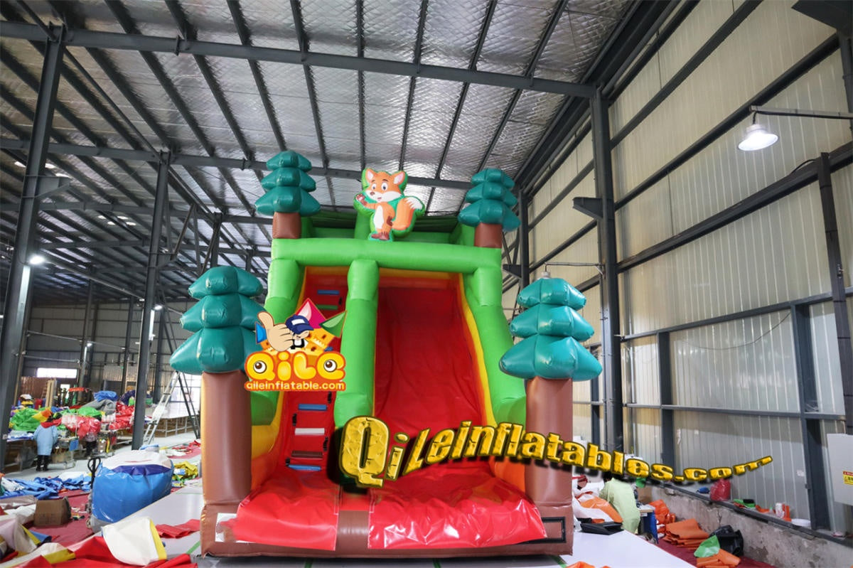 qile-7013  inflatable dry slide Rainforest Forest slide