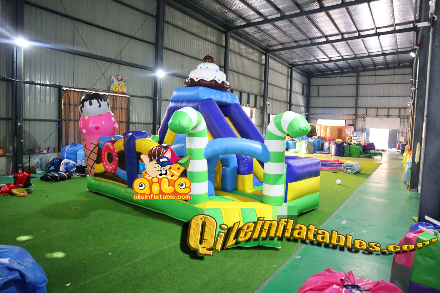qile-2024045  inflatable  castle candy combo  for sales