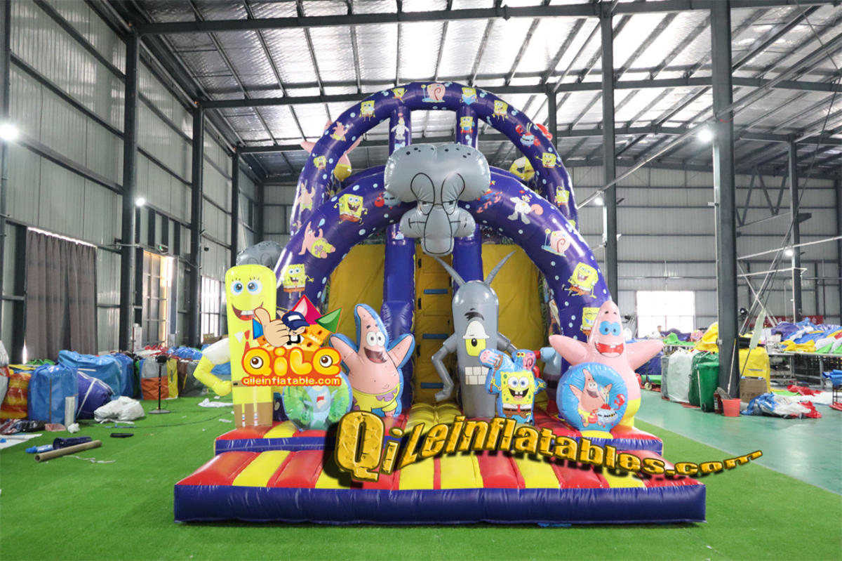 qile-7024 inflatable SpongeBob Patrick dry slide – good inflatable co ltd