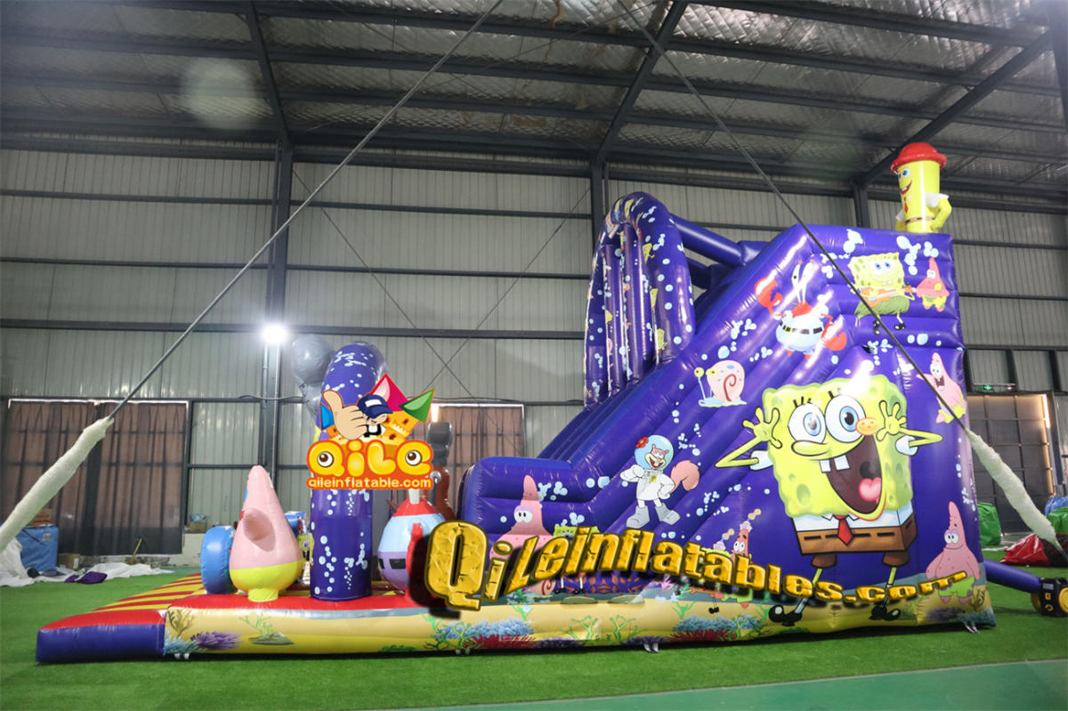 qile-7024 inflatable SpongeBob Patrick dry slide – good inflatable co ltd