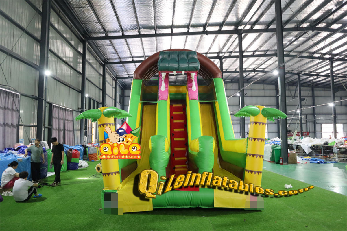 qile-7043 inflatable dry slide Alligator Mouth slide