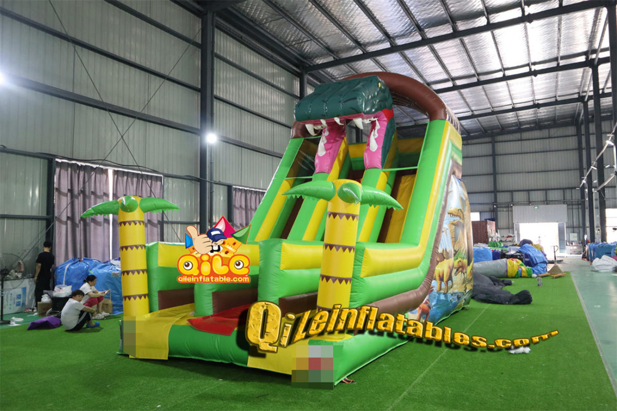 qile-7043 inflatable dry slide Alligator Mouth slide