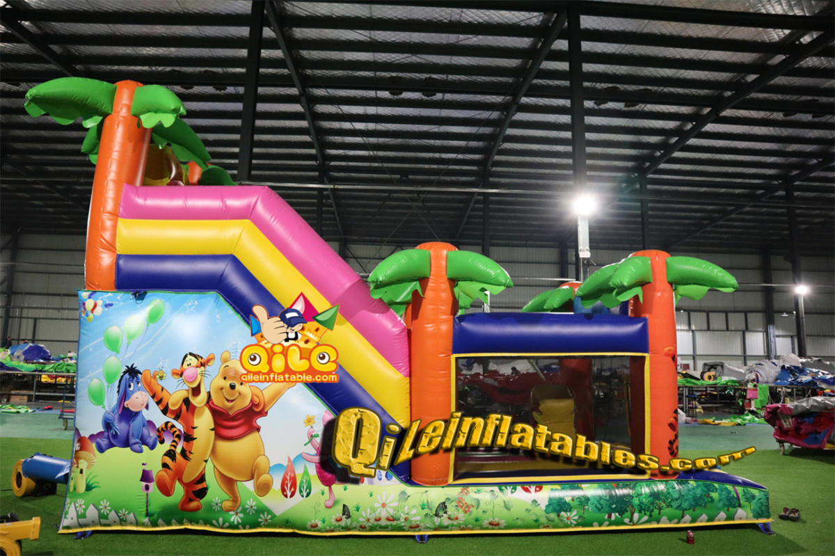 qile-7058   inflatable dry slide Pink Forest slide