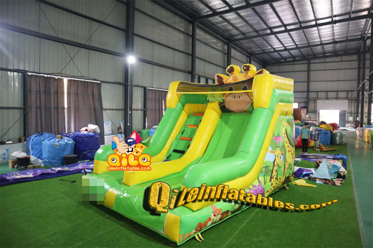 qile-7063   inflatable dry slide forest  slide