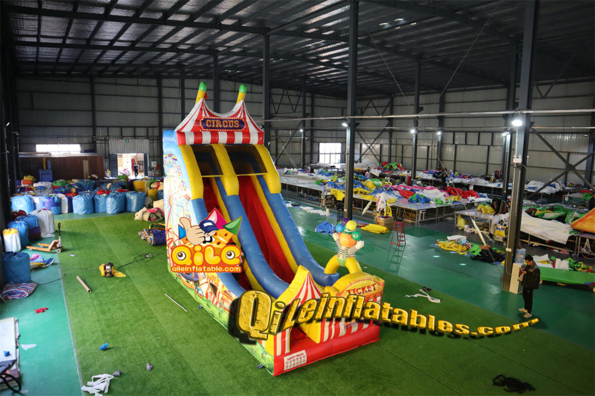 qile-7081 inflatable dry slide kids park slide
