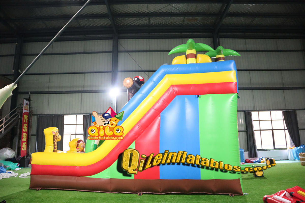 qile-7082  inflatable dry slide forest slide