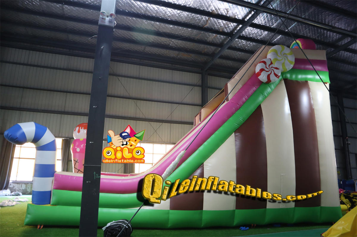 qile-7083  inflatable dry slide forest slide