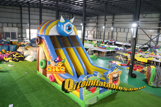 qile-7085  inflatable dry slide  Big-eyed monster Cyclops slide