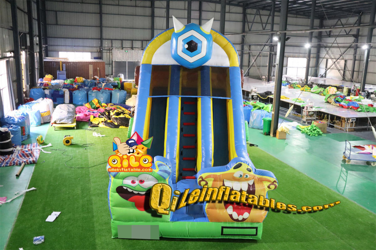 qile-7085  inflatable dry slide  Big-eyed monster Cyclops slide