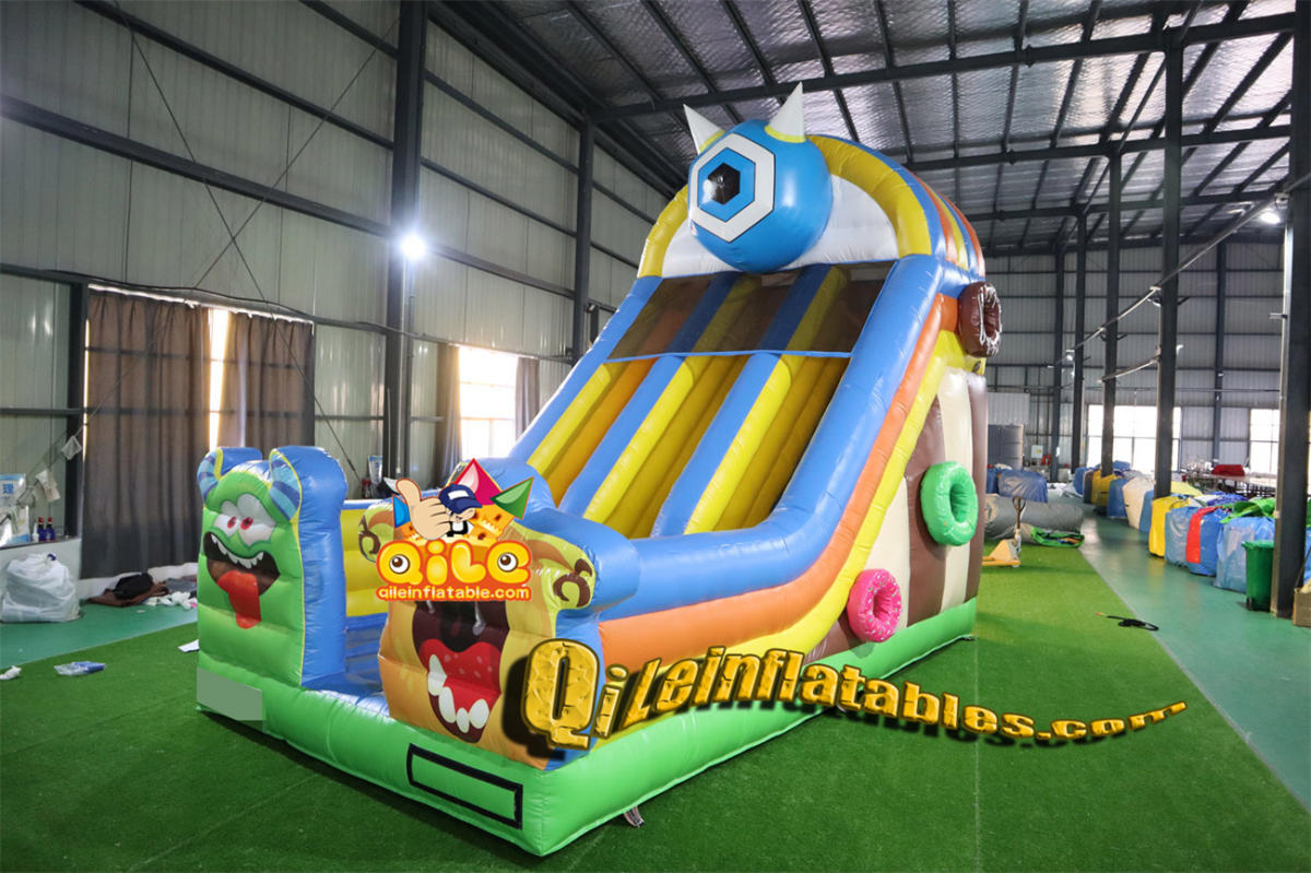 qile-7085  inflatable dry slide  Big-eyed monster Cyclops slide