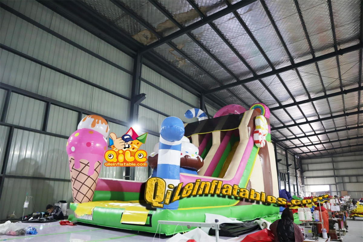 qile-7008  inflatable dry slide Ice Cream Candy slide