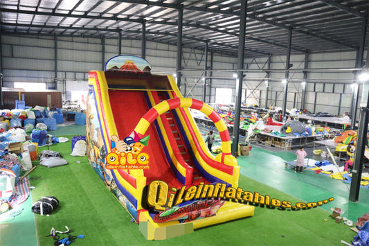 qile-7090 inflatable dry slide 9M long slide