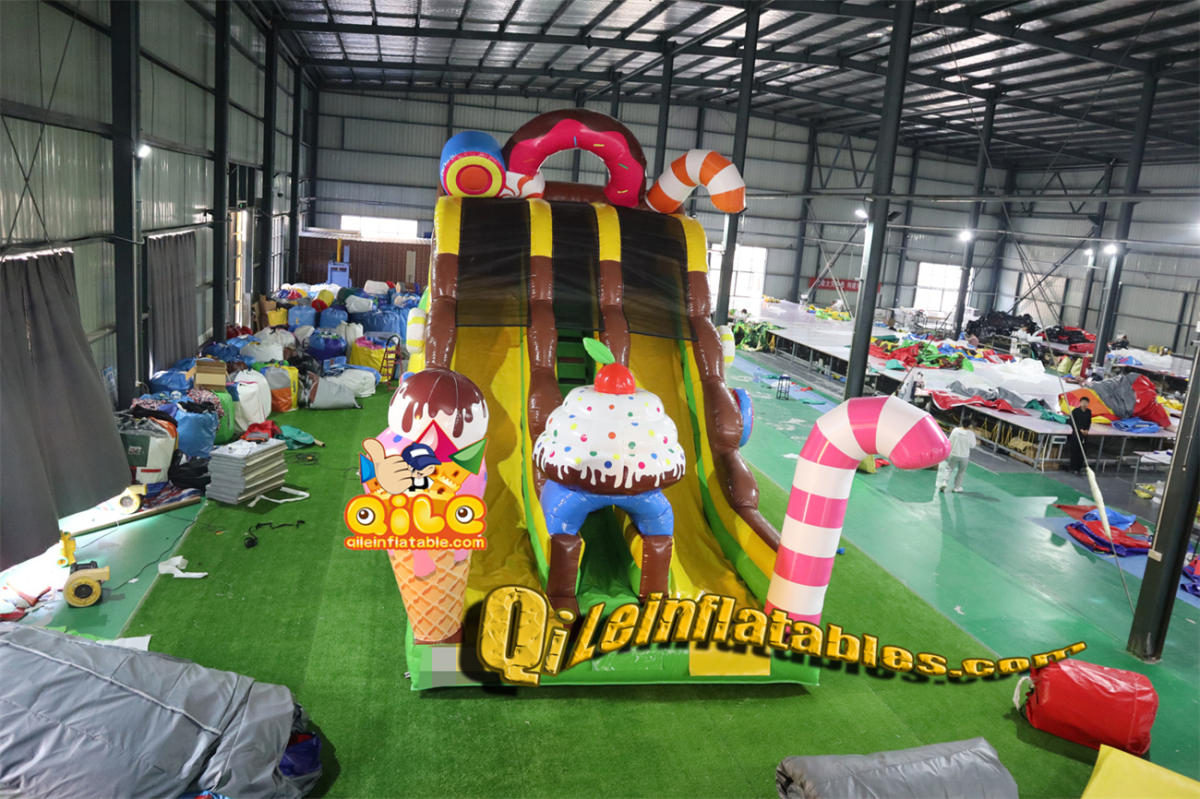 qile-7093  inflatable dry slide