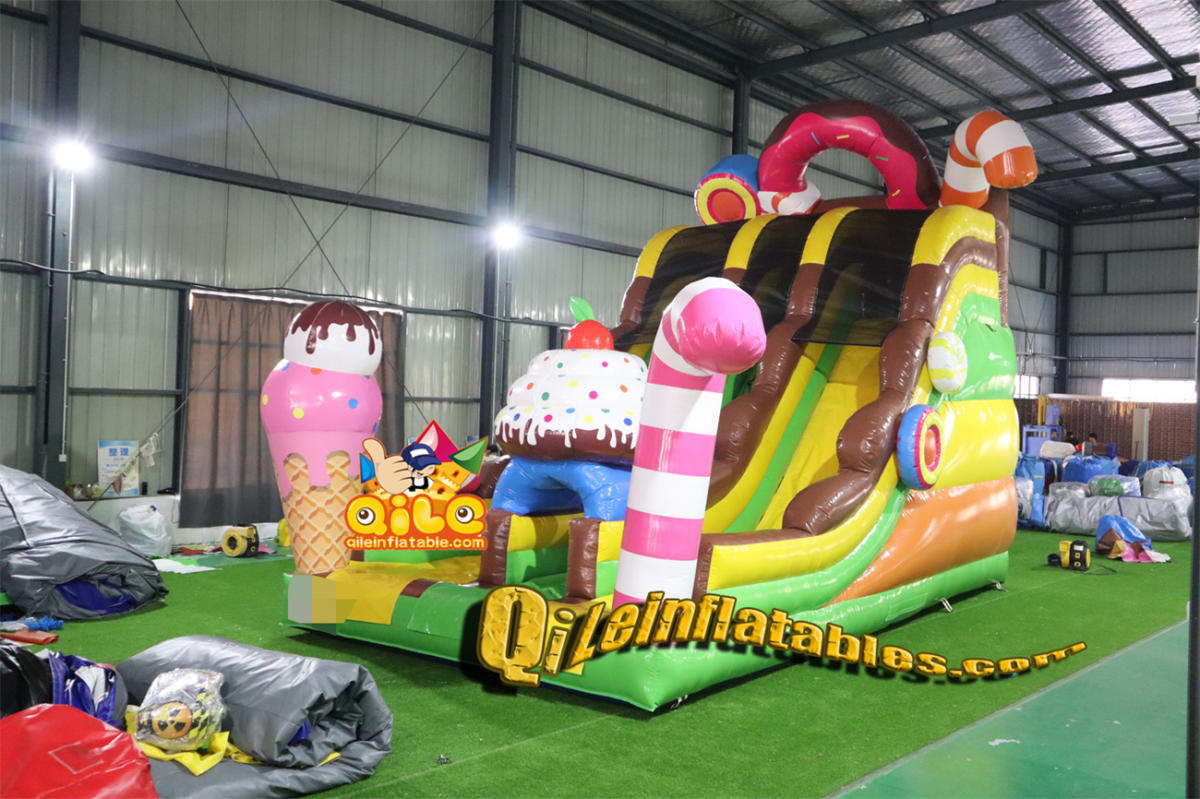 qile-7093  inflatable dry slide