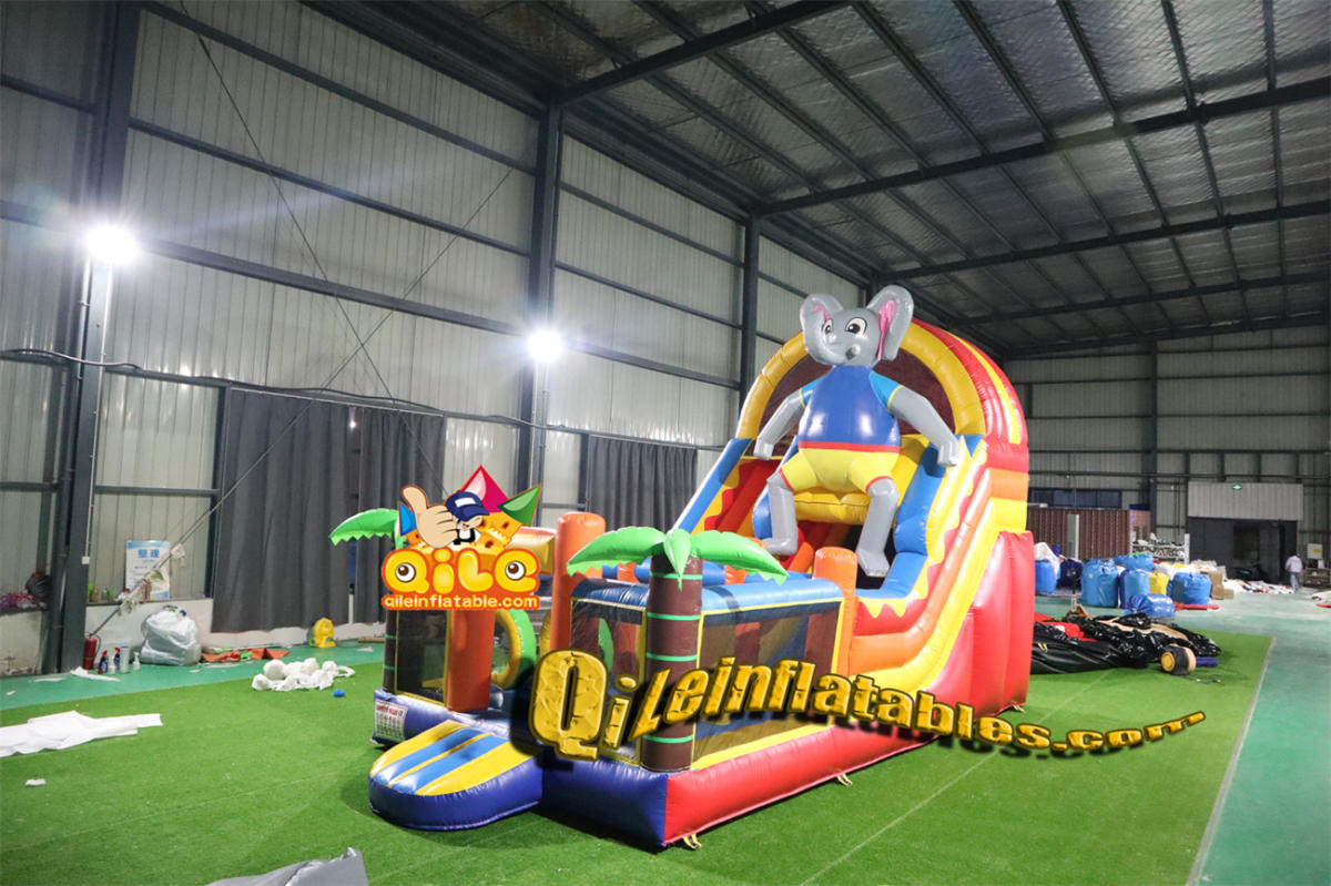 qile-7094  inflatable dry slide  elephant slide