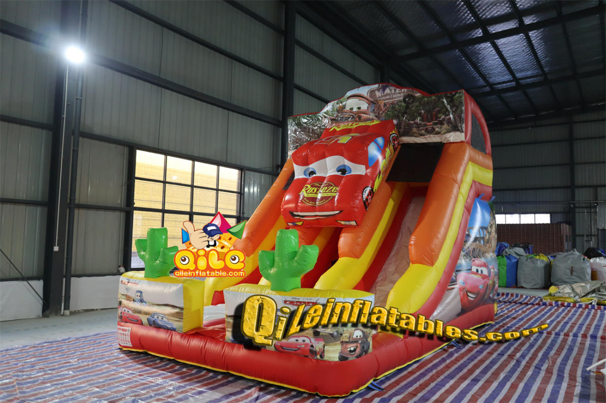qile-7009  inflatable dry slide Cars slide