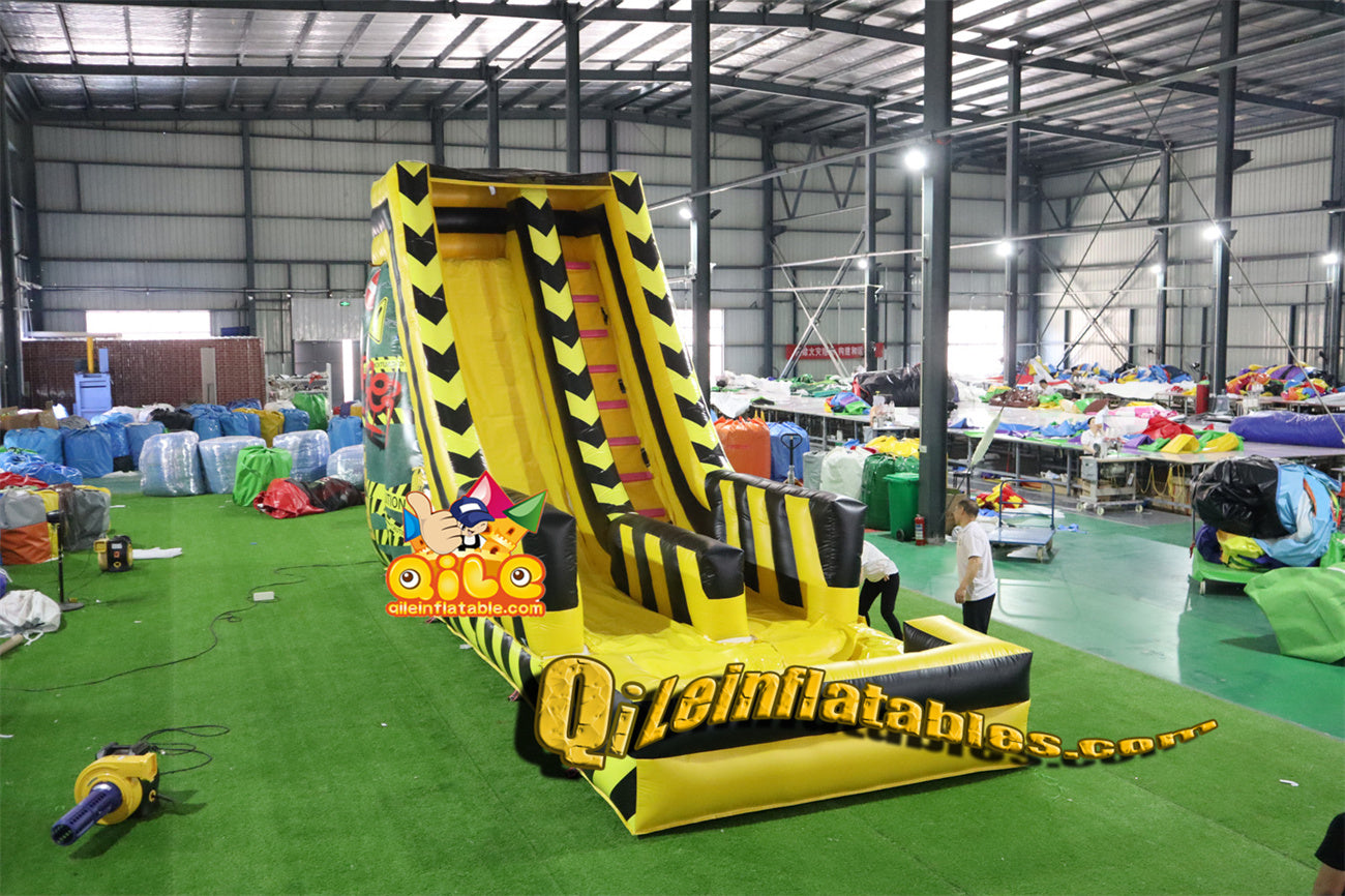 qile-6008 inflatable Yellow slide water slide with pool