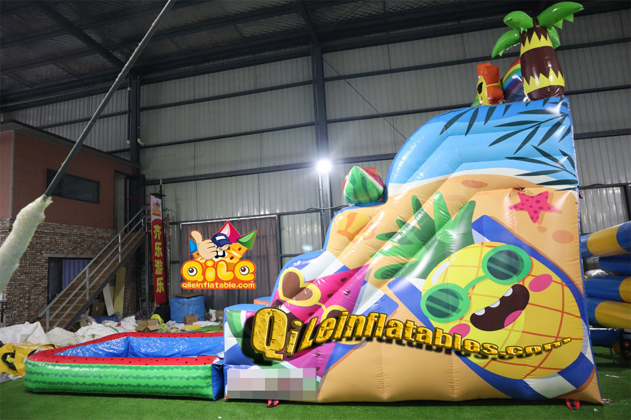 qile-6014 Summer Watermelon water slide with pool