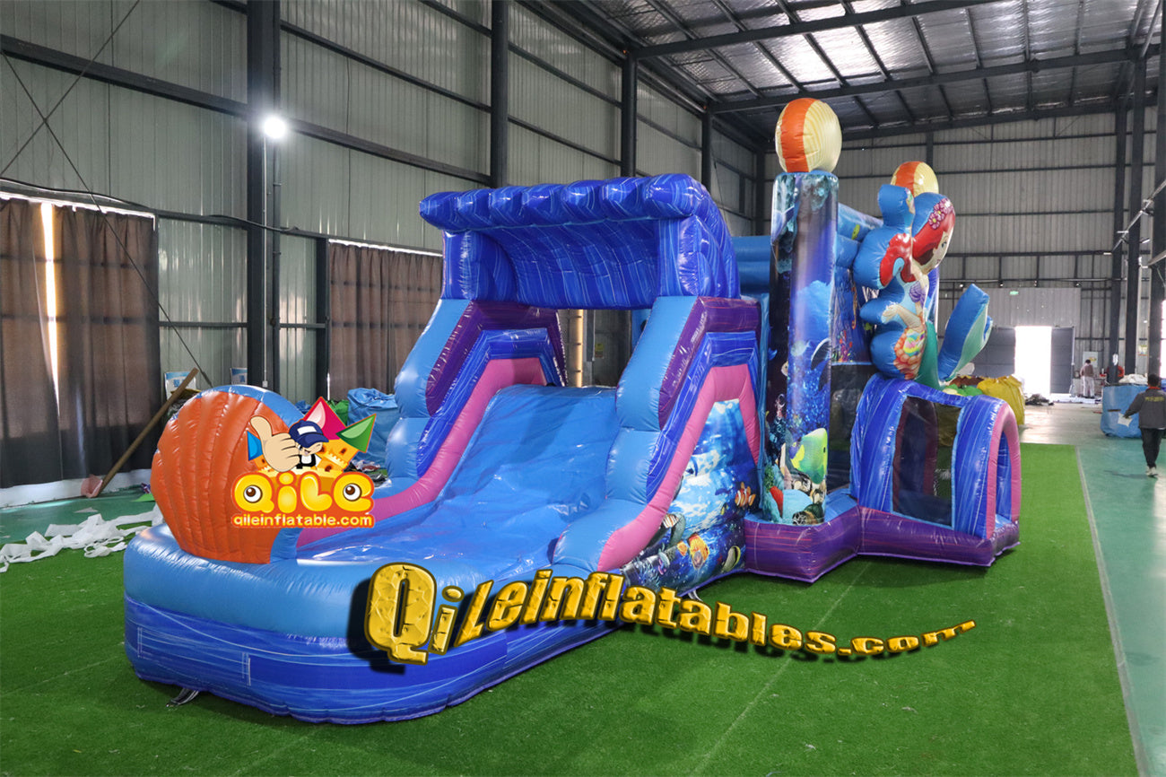 qile-2017   inflatable  castle  Mermaid combo  for sales