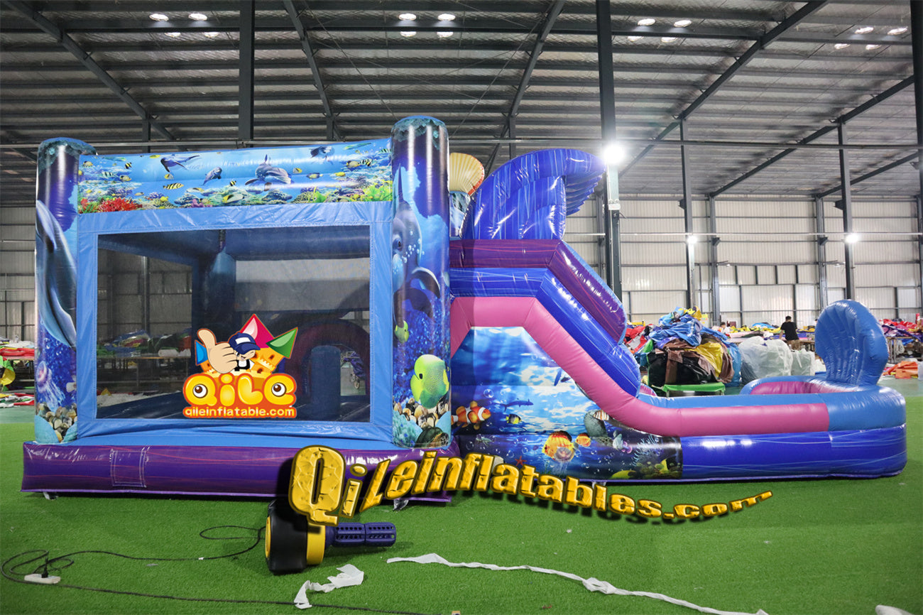 qile-2017   inflatable  castle  Mermaid combo  for sales