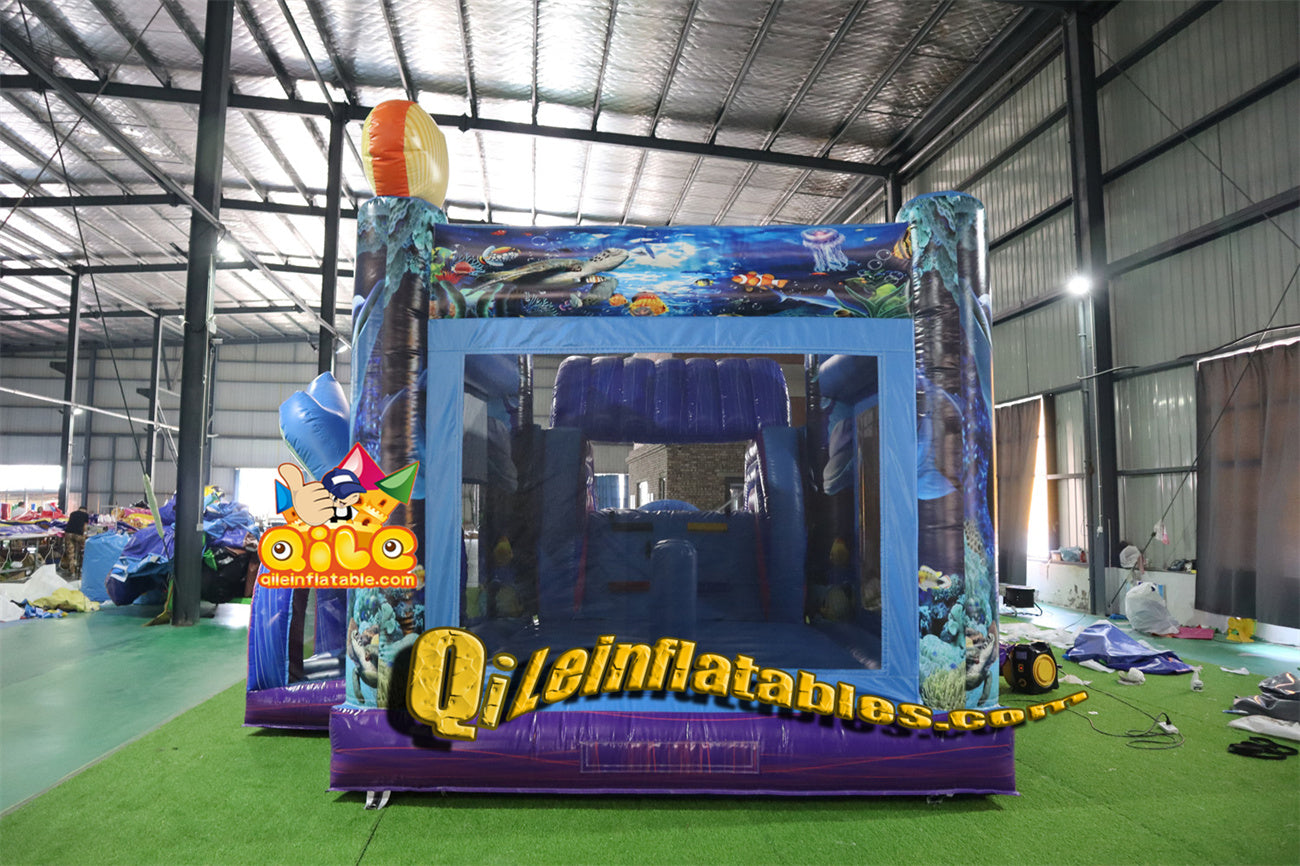 qile-2017   inflatable  castle  Mermaid combo  for sales