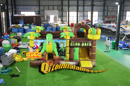 qile-2019   inflatable  castle  Dinosaur combo  for sales