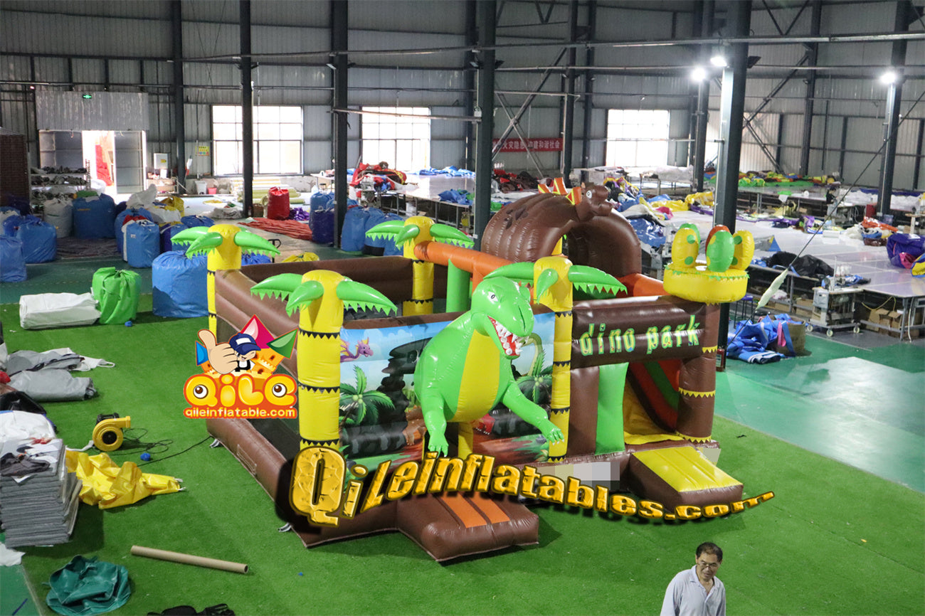 qile-2019   inflatable  castle  Dinosaur combo  for sales