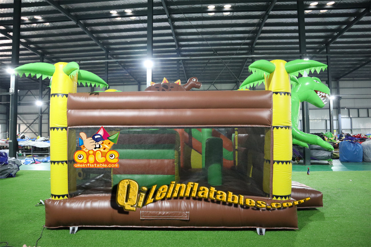 qile-2019   inflatable  castle  Dinosaur combo  for sales