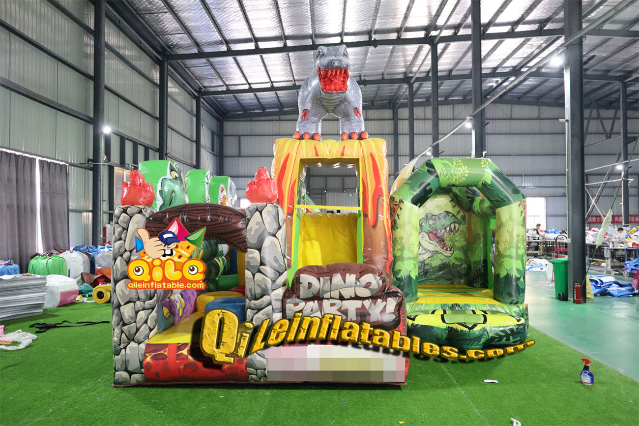 qile-2020   inflatable  castle  Dinosaur combo  for sales