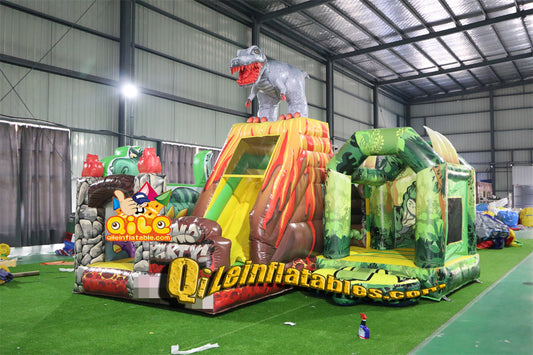 qile-2020   inflatable  castle  Dinosaur combo  for sales
