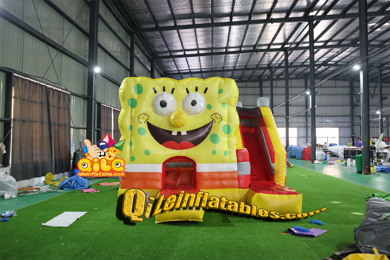 qile-2021   inflatable  castle  SpongeBob combo  for sales