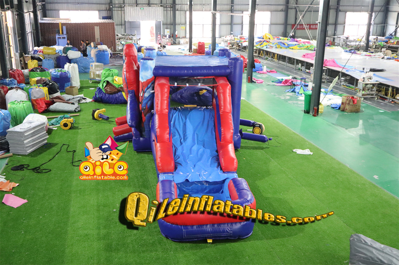 qile-2022   inflatable  castle  Spider-Man combo  for sales