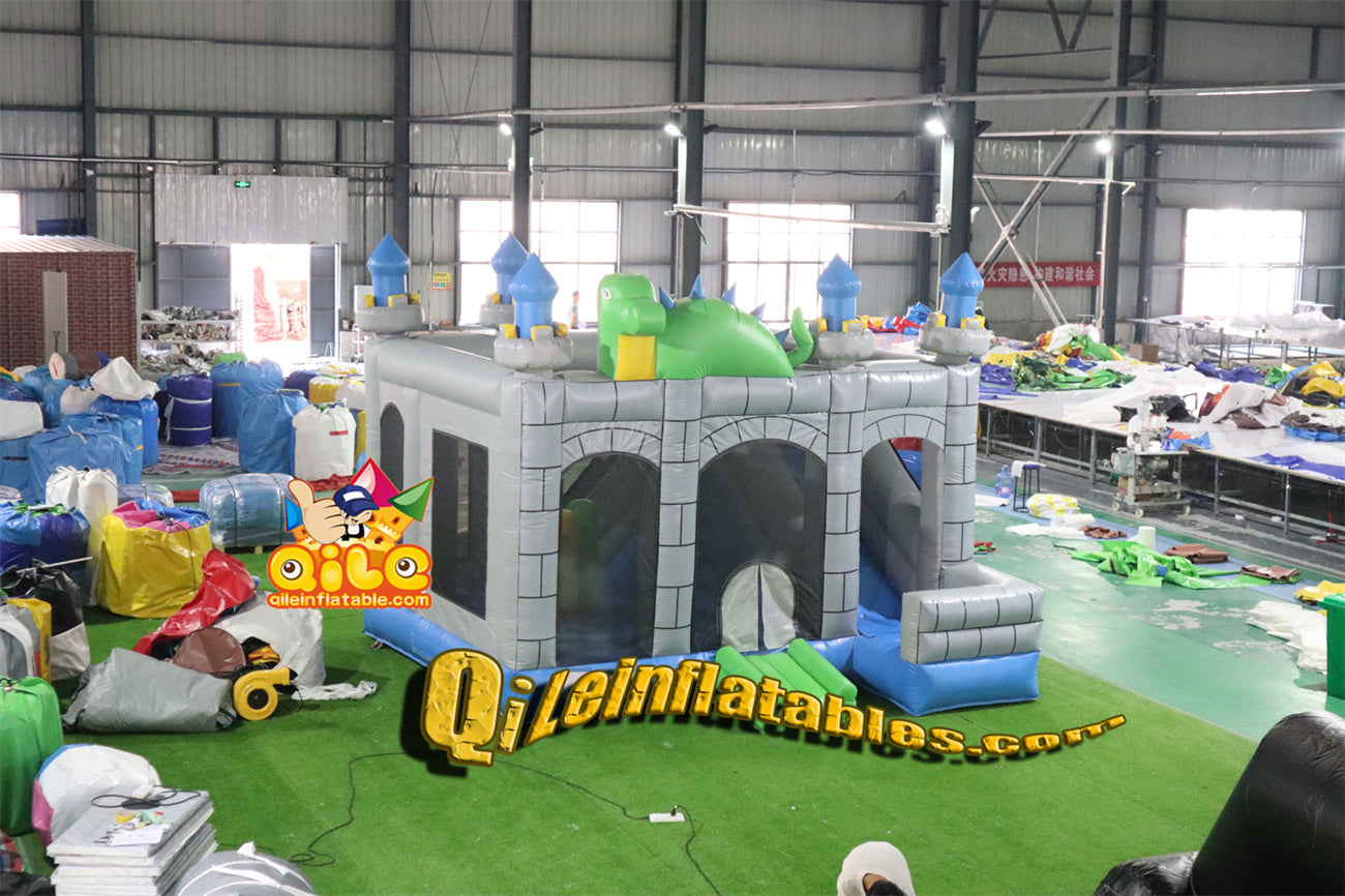 qile-2027  inflatable Dinosaur combo  for sales