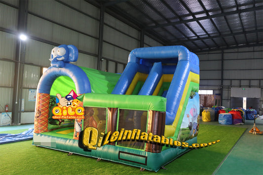 qile-2040  elephant inflatable  castle  combo  for sales