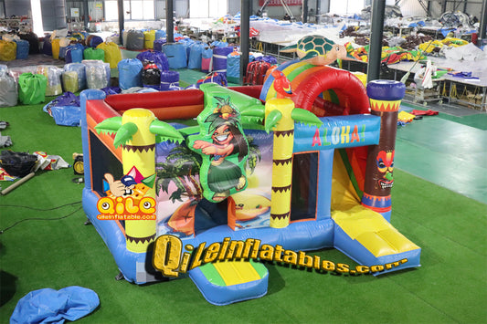 qile-2010 qile design  inflatable Wild Man Primitive Man castle theme combo  for sales
